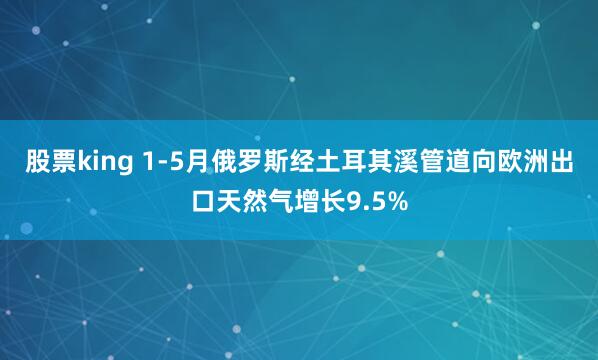 股票king 1-5月俄罗斯经土耳其溪管道向欧洲出口天然气增长9.5%